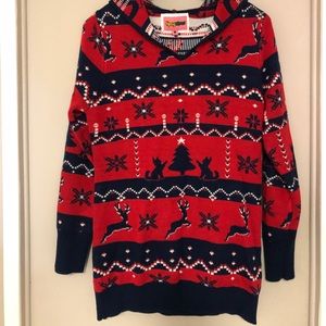 Tipsy Elves Hooded Christmas Sweater Size L